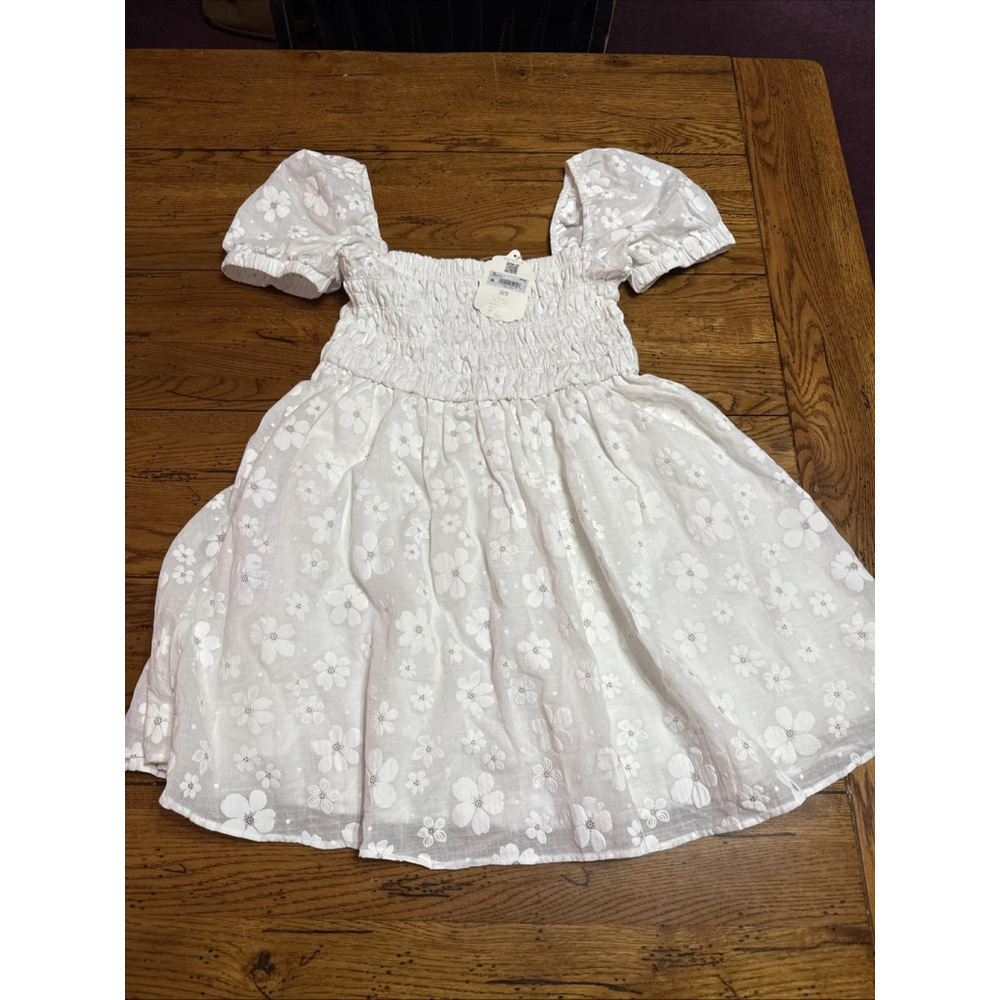 Altar'd State Ruched Bodice Puff Sleeve Short White Party Dance Dress M NEW U18